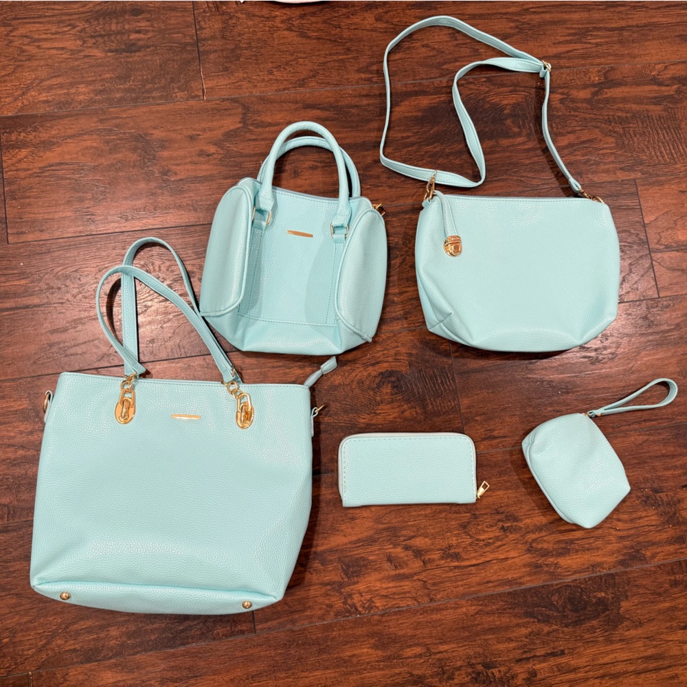Elegant Aqua Women's Bag Set